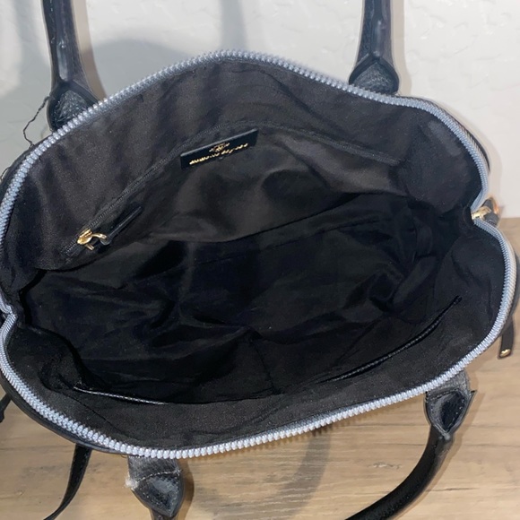 Nanette Lepore Black Pebbled Leather Dome Satchel EUC - Picture 8 of 15